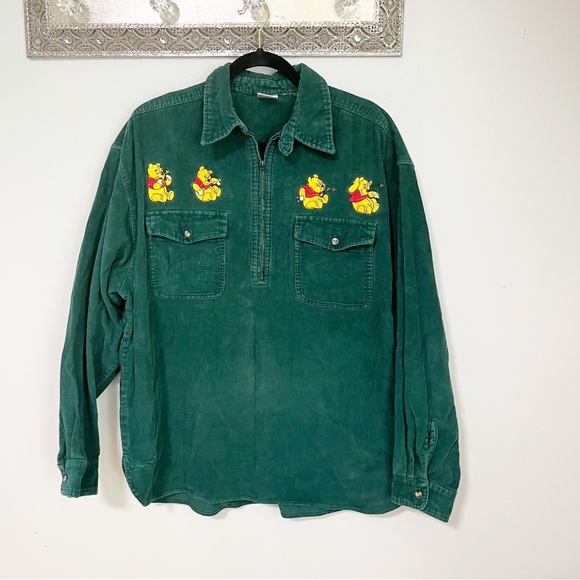 Vintage The Disney Store Winnie-the-Pooh Quarter Zip Top Size XL - Picture 1 of 6